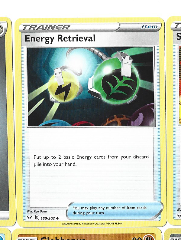 ENERGY RETRIEVAL - 160/202 - Trainer / Item - Pokemon Sword & Shield ...