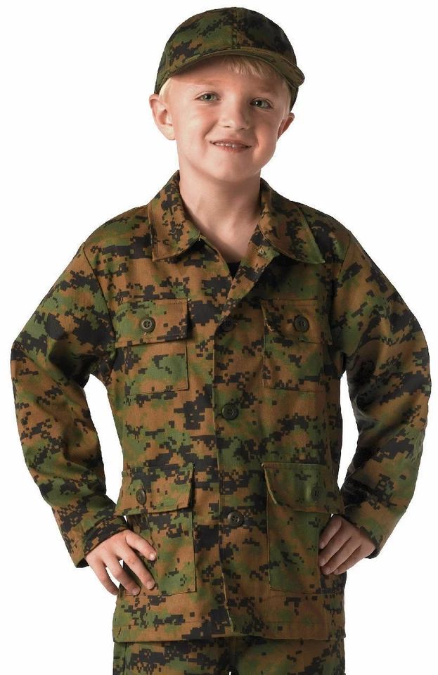 Детская камуфляжная рубашка/брюки в военном стиле BDU Woodland Digital Rothco 66115/66215 - Изображение 3 из 4