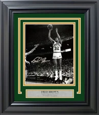 Downtown Fred Brown Signed Framed 8x10 Photo Seattle Supersonics MCS Holo
