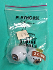 Full Round Vintage Acrylic Doll Eyes -BROWN - Size -22mm - Playhouse- NOS