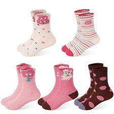 Girls Warm Socks, Kids Winter Socks for Toddler 9-12 Years 1 Pink  5 Pairs
