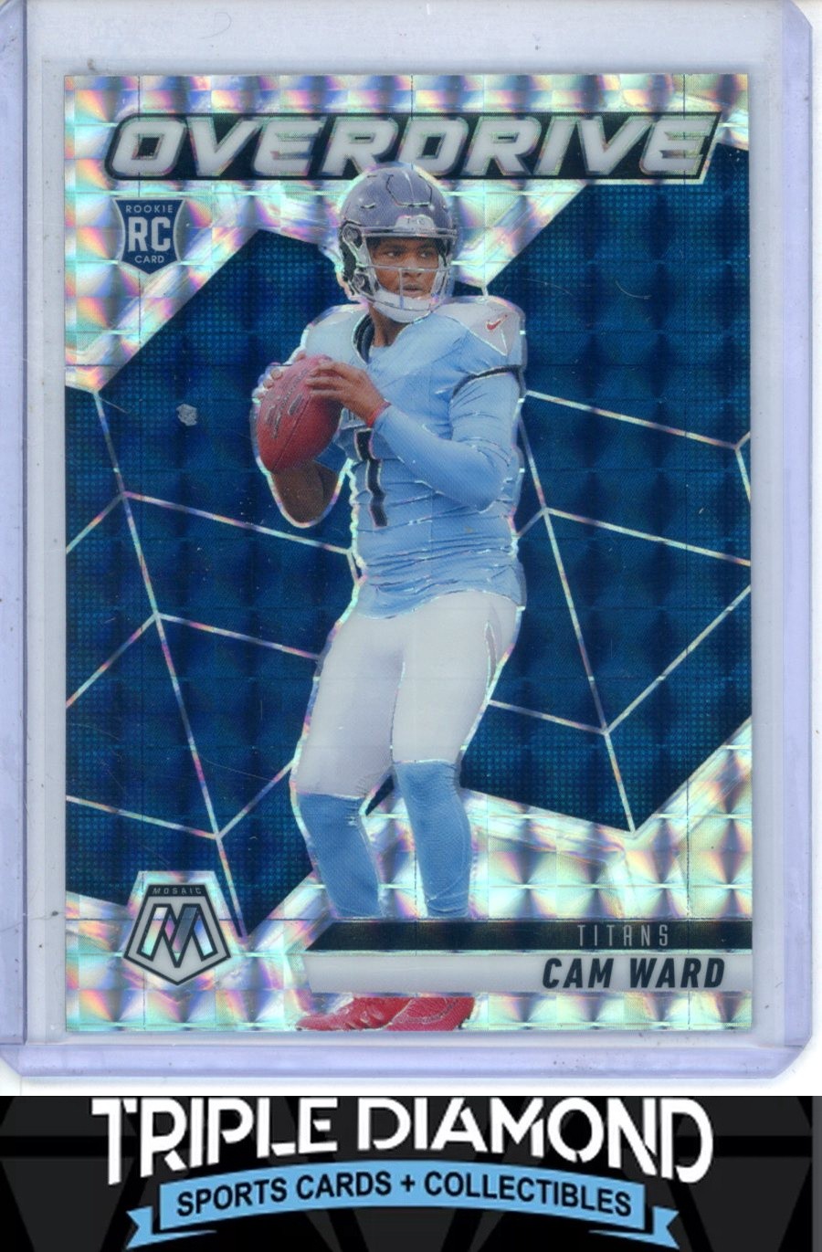 2025 Panini Mosaic Cam Ward Rookie RC Overdrive Silver Mosaic Prizm P47