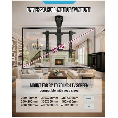 Motorized Ceiling TV Mount for Flat and Curved TVs