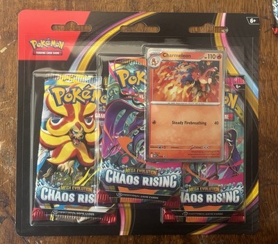 Pokémon TCG Mega Evolution Chaos Rising 3 Pack Blister Promo