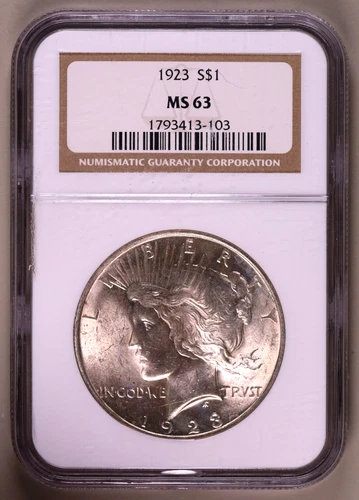 1923-P Peace Dollar NGC MS63 ***RARE ORIGINAL COIN***