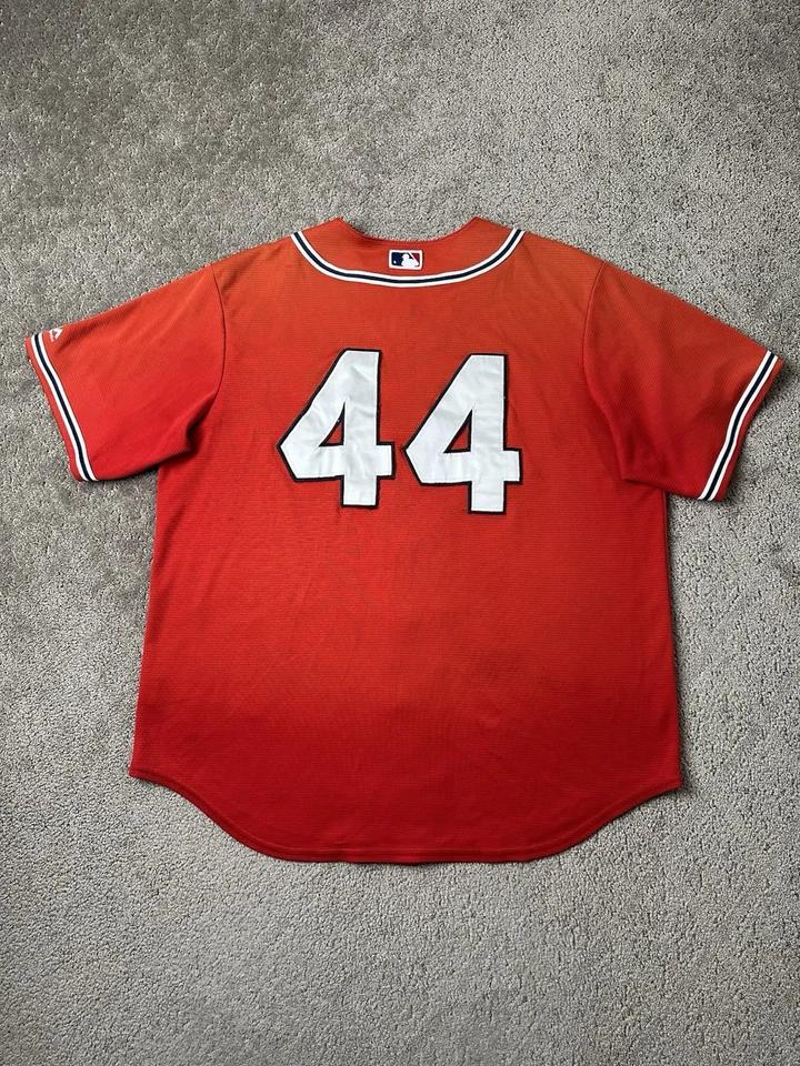 Camiseta vintage para hombre MLB Atlanta Braves #44 Hank Aaron majestuosa hecha en EE. UU., talla XL Foto 2 de 4