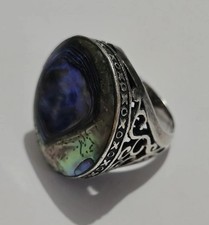 Sterling Silver Abalone Ring Size 8