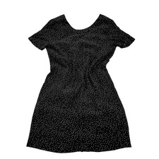 Madewell Black White Polka Dot Mini Dress Short Sleeve Full Zip Back Sz 2