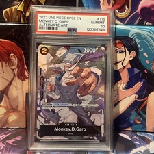 2023 ONE PIECE OP02-PARAMOUNT WAR ALTERNATE ART 115 MONKEY D. GARP PSA 10