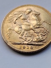 Rare 1918 22ct Solid Gold Full Sovereign Minted In Bombay India