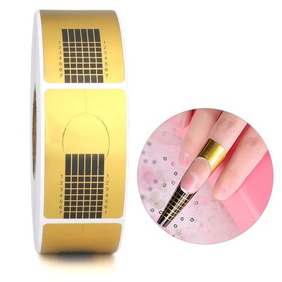 G2PLUS Nagelformen für Gel Builder - 500 Stück Papier 500 Stück (1er Pack), Gold 