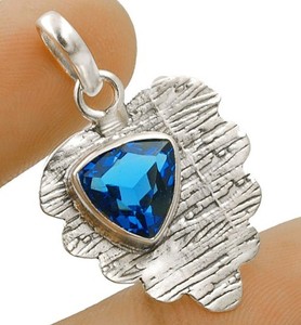 Natural Kyanite 925 Solid Sterling Silver Pendant 1 1/4'' Long @3-1