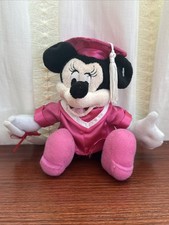 Disney Minnie Mouse Pink Graduation Plush Cap Gown Diploma 6" Stuffed Gift