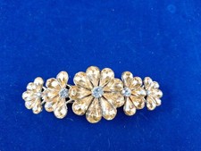 Vtg 1990's Y2K Champagne Color Faux Rhinestone Barrette 5-B