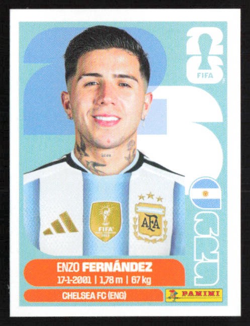 Enzo Fernandez 2026 FIFA World Cup Sticker #ARG8 Argentina Y70