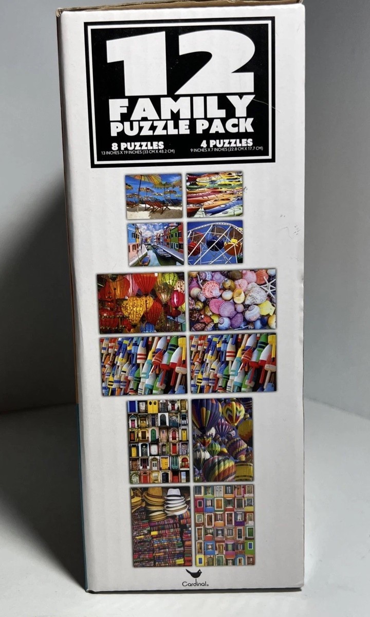 Cardinal 12 Family Puzzle Pack 150/300/500 Pieces - Complete