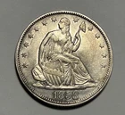 1858 SEATED LIBERTY HALF DOLLAR AU DETAILS