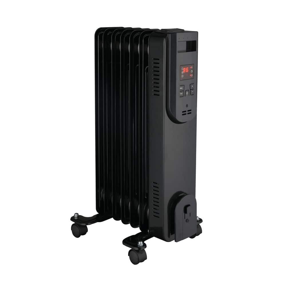 Konwin 1500-Watt Black Electric Oil-Filled Radiator Space Heater w/ Remote