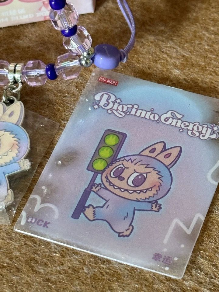 Dije de teléfono Luck Labubu Big Into Energy confirmado regalo de Navidad Popmart púrpura Foto 4 de 4