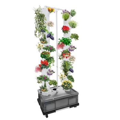 56 Pots Vertical Hydroponic Garden Tower 18W Soilless Growing System for Home
