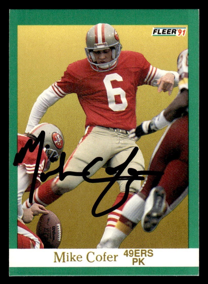 1991 Fleer Football #358 Mike Cofer Signed Autograph (no COA) *e1