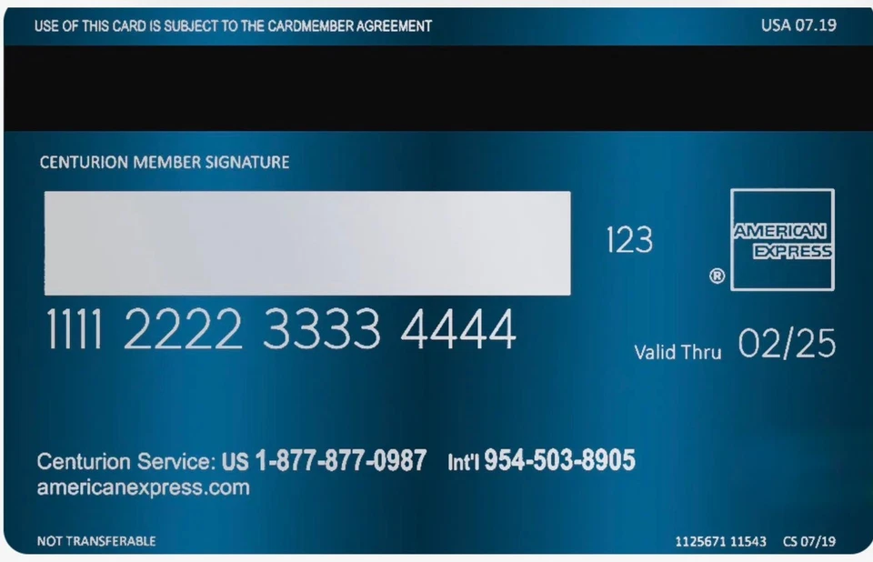 Amex Custom Blue Metal Card - With Standard Small Chip Design - 2025 Novelty. - Image 3 of 4