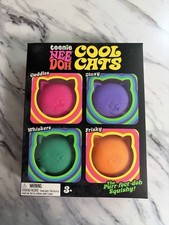 NeeDoh Teenie Cool Cats 4 Pack Sensory Squishy Stress Ball Toy Schylling Squish
