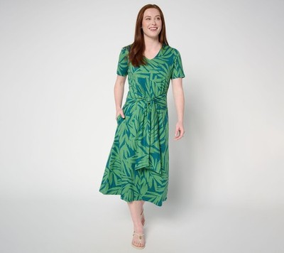 Denim & Co. Petite Tie Waist Midi Dress with Pockets Mallard XL New | eBay Denim & Co. Petite Tie Waist Midi Dress with Pockets Mallard XL New | eBay