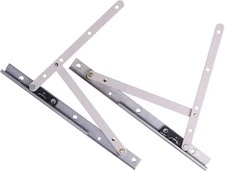 1 Pair Casement Window Hinge, 10 Inch Stainless Steel Finish Adjustable/2 Pack S