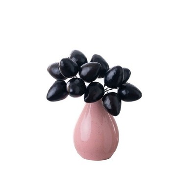 K??nstliche Pflaumenbl??te Blume aus schwarzem Schaum mit Beeren f??r Zimmer
