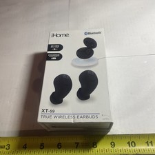 IHome Black XT-59 True Wireless Earbuds, Charging Travel Case