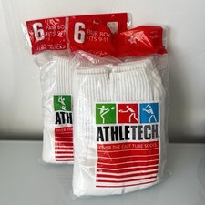 NEW Vtg Athletech Over the Calf White Tube Sock Men's SZ 10-13 6 Pairs Lot of 2