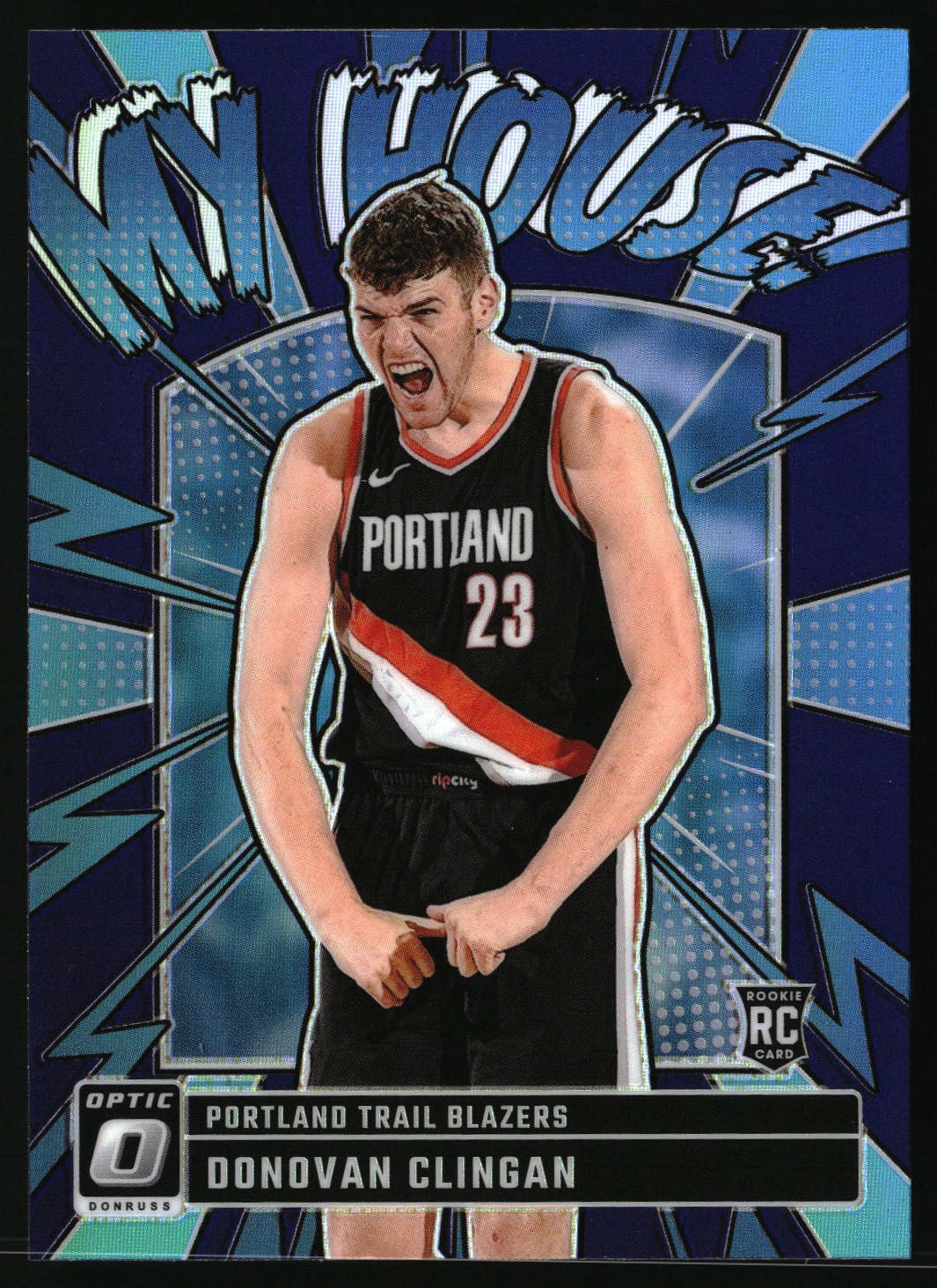 Donovan Clingan 2024-25 Donruss Optic My House Purple #1 Portland Trail Blazers