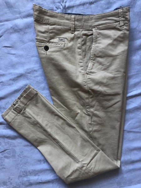 Men Pepe Jeans Trousers Beige Cotton 32