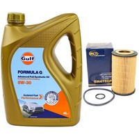 MotoröL Set Gulf Formula G 5W-30 4 Liter + ÖLfilter FüR Renault Twingo I Clio II