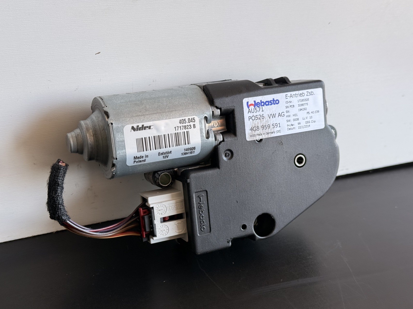 12-18 Audi A7 A4 A6 Sunroof Sun Roof Motor 4G8959591 OEM
