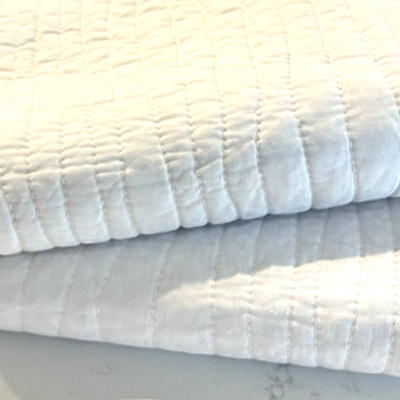 Cloth And Canopy Set of 2 Quilted White King Pillow Shams Quiet Lux Minimalist