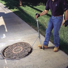 Allegro Industries 9401-20 Deluxe Manhole Lid Lifter 300 lb Capacity Silver