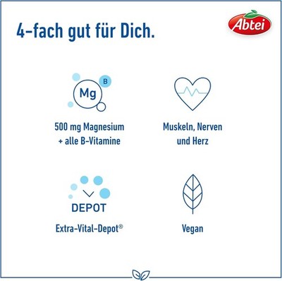 Abtei Magnesium 500 Plus Extra-Vital-Depot Hochdosiert B-Vitamine 42 Tabletten