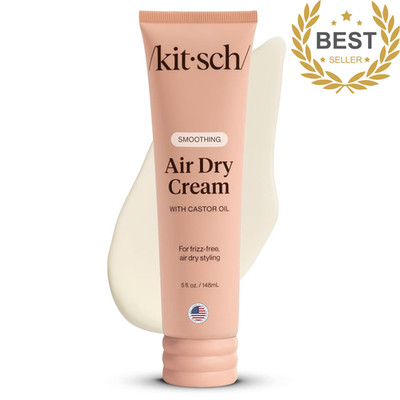 Kitsch Smoothing Air Dry Cream for Hair   Frizz Control Hair Care Product Castor