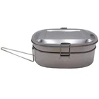 Stainless Steel Oval 3 Piece Cookware Set With Handle, Camping Outdoor Set