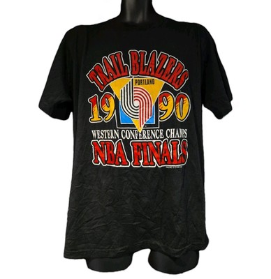Vintage 1990 NBA Trail Blazers Western Conference Finals Champions Shirt xl