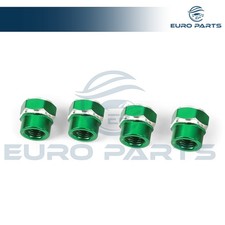 Green Car Tire Stem Valve Caps 4 Pcs Aluminum Alloy Valve Stem Covers Hexgon