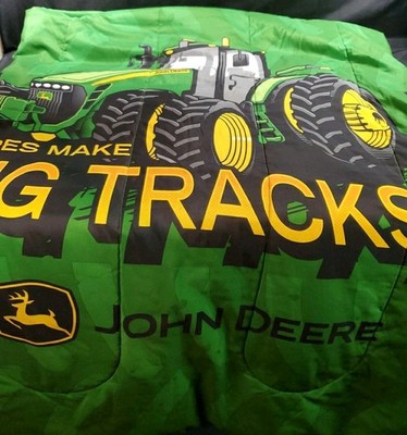 John Deere Tractor Comforter Blanket Full Size Bed Big Tires Make Tracks Nice