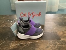 New Toddler Cat Jack Gray/purple Pull On Sneakers Size Toddler 5
