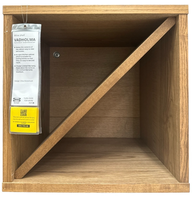 New IKEA VADHOLMA Brown Stained Ash Wine Shelf (15x14 ⅜x15