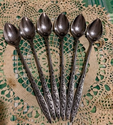   1 Vintage Ekco Santiago Eterna Custom Ice Tea Spoon Floral Japan, 6 Available