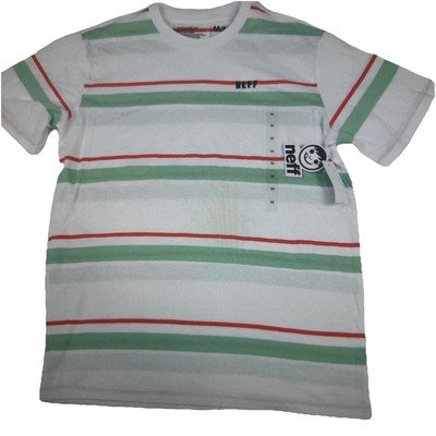 NEW Neff Classic Crew White Striped Short Sleeve T-Shirt Men's Size Medium NWT