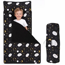 PRISTIVIO Toddler Nap Mat with Pillow  Minky Blanket   Roll Up Kids Sleeping...