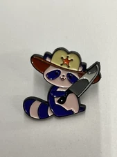 Cute & Deadly Friends Western Pals RACCOON With Knife Enamel Pin New Open Box